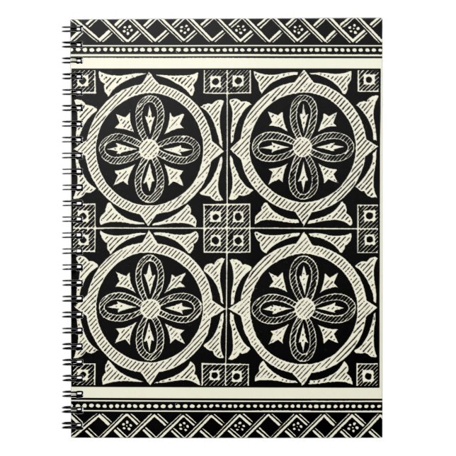 Schwarz-Weiß-Mandala-Motif von Vision Studio Notizblock (Vorderseite)