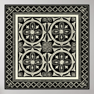 Schwarz-Weiß-Mandala-Motif von Vision Studio Poster