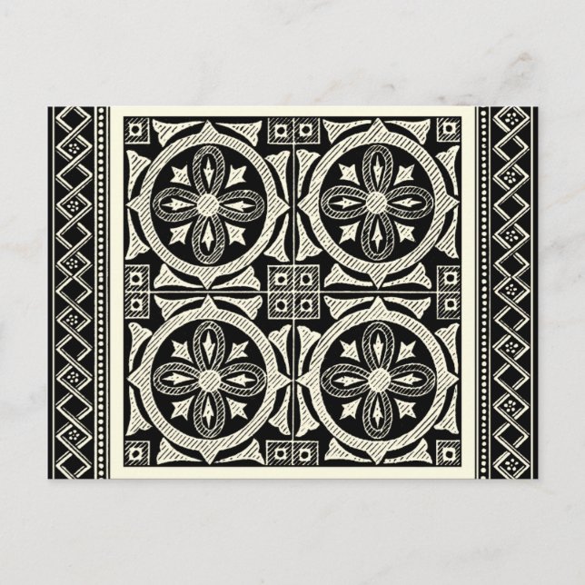 Schwarz-Weiß-Mandala-Motif von Vision Studio Postkarte (Vorderseite)