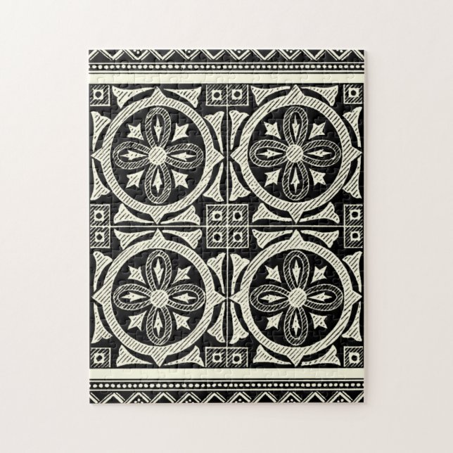 Schwarz-Weiß-Mandala-Motif von Vision Studio Puzzle (Vertikal)