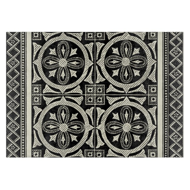 Schwarz-Weiß-Mandala-Motif von Vision Studio Schneidebrett (Vorderseite)
