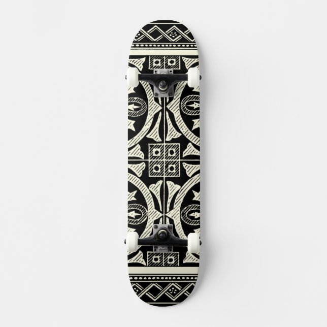 Schwarz-Weiß-Mandala-Motif von Vision Studio Skateboard (Vorderseite)