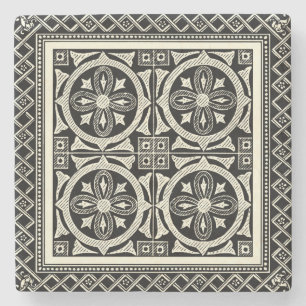 Schwarz-Weiß-Mandala-Motif von Vision Studio Steinuntersetzer