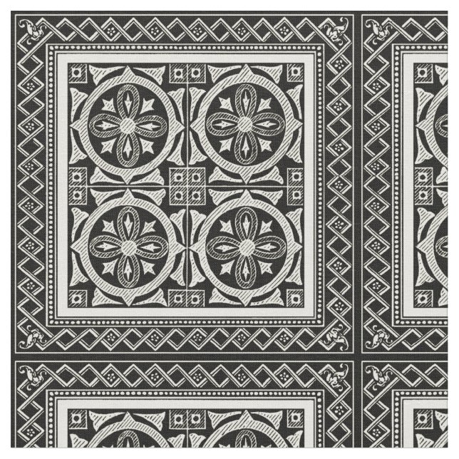 Schwarz-Weiß-Mandala-Motif von Vision Studio Stoff (Nahaufnahme)