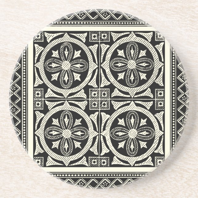 Schwarz-Weiß-Mandala-Motif von Vision Studio Untersetzer (Vorne)