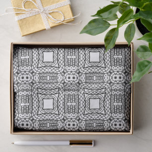 Schwarz-Weiß-Mandala-Rahmenmuster Seidenpapier