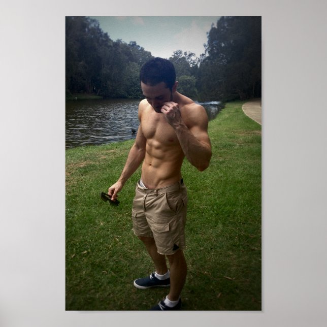 Schwarz-Weiß-Männchen | FITNESS Poster (Vorne)