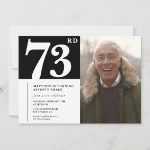 Schwarz-Weiß-Männer 73. Geburtstag Einladung