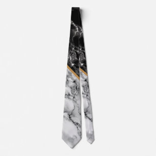 Schwarz-weiß Marble Neck Tie Krawatte