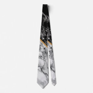 Schwarz-weiß Marble Stone Neck Tie Krawatte