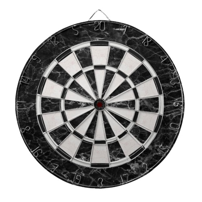 Schwarz-Weiß-Marmor Elegant Classic Dartscheibe (vorne)