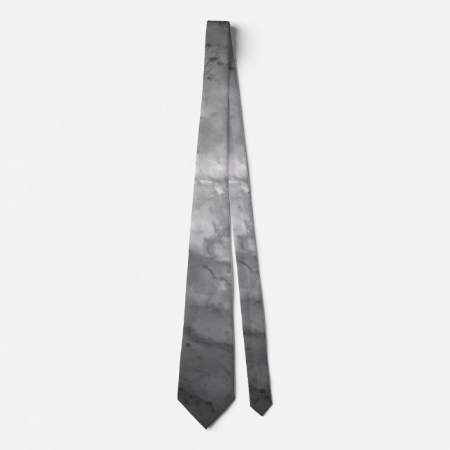 Schwarz-Weiß-Marmor Elegant Moderner Chic Krawatte (Vorderseite)