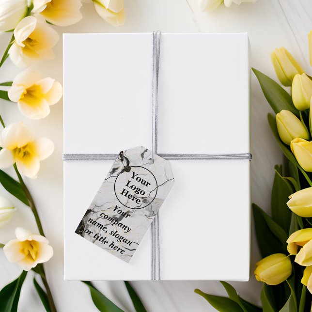 Schwarz-Weiß-Marmor Geschenkanhänger (Von Creator hochgeladen)