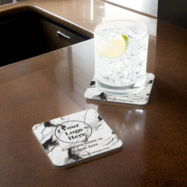 Schwarz-Weiß-Marmor Getränkeuntersetzer (Von Creator hochgeladen)