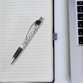 Schwarz-Weiß-Marmor Kugelschreiber