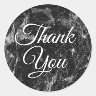 Schwarz-Weiß Marmor Modern Trendy Gefallen Behandl Runder Aufkleber