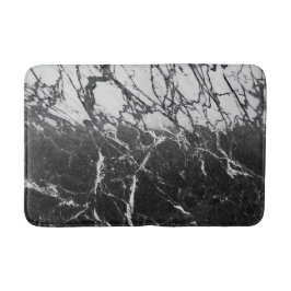 Schwarz-Weiß-Marmor Modernes Glam Trendy Badematte