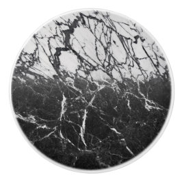 Schwarz-Weiß-Marmor Modernes Glam Trendy Keramikknauf