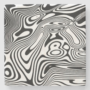 Schwarz-Weiß-Marmor-Muster Steinuntersetzer