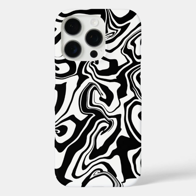 Schwarz-Weiß-Marmor - Papiermarmor Case-Mate iPhone Hülle (Rückseite)
