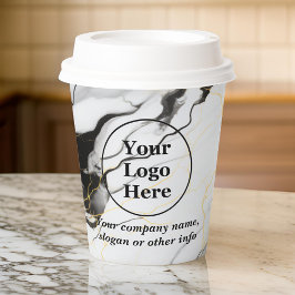 Schwarz-Weiß-Marmor Pappbecher