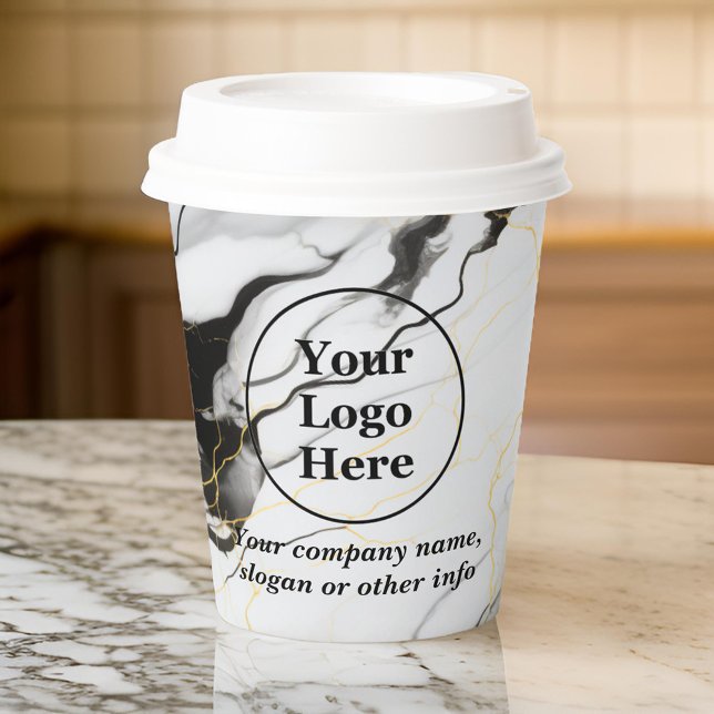 Schwarz-Weiß-Marmor Pappbecher (Von Creator hochgeladen)