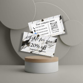 Schwarz-Weiß-Marmor Rabattkarte