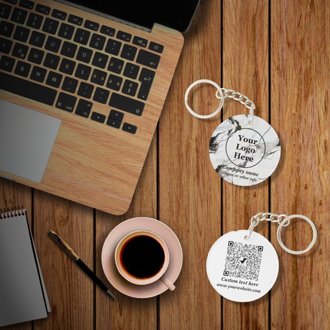 Schwarz-Weiß-Marmor Schlüsselanhänger (Von Creator hochgeladen)