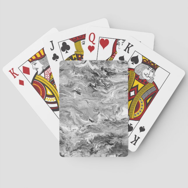 Schwarz-Weiß-Marmor Spielkarten (Rückseite)