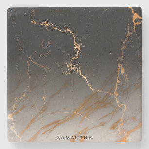 Schwarz-Weiß-Marmor Steinuntersetzer