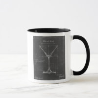 Schwarz-Weiß-Martini-Glas-Blueprint