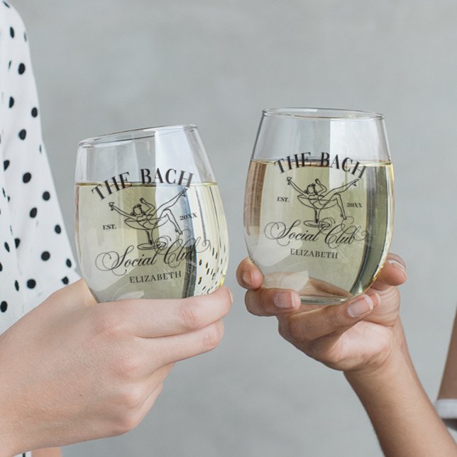 Schwarz-weiß Martini Social Club Junggeselinnen-Ab Weinglas Ohne Stiel (Von Creator hochgeladen)