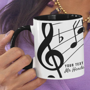 Schwarz-Weiß-Maßgeschneiderter Musiklehrer/Schüler Tasse
