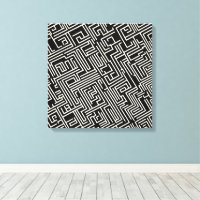 Schwarz-Weiß-Maze-Geometrie - Minimalistische Abst