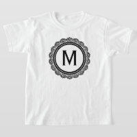 Schwarz-Weiß-Medaillon-Custom-Initial