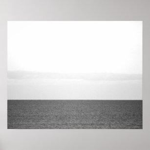Schwarz-Weiß-Meerblick Horizont 16x20 Poster