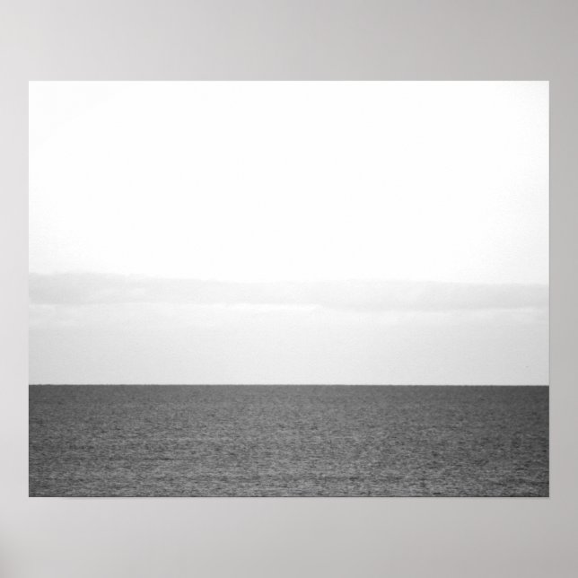 Schwarz-Weiß-Meerblick Horizont 16x20 Poster (Vorne)