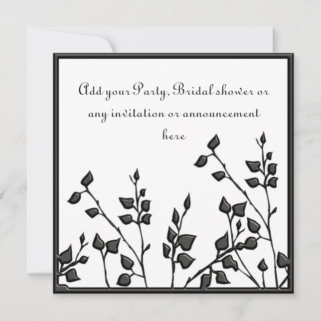 Schwarz-Weiß-Mehrzweckeinladung Einladung (Vorderseite)