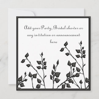 Schwarz-Weiß-Mehrzweckeinladung Einladung