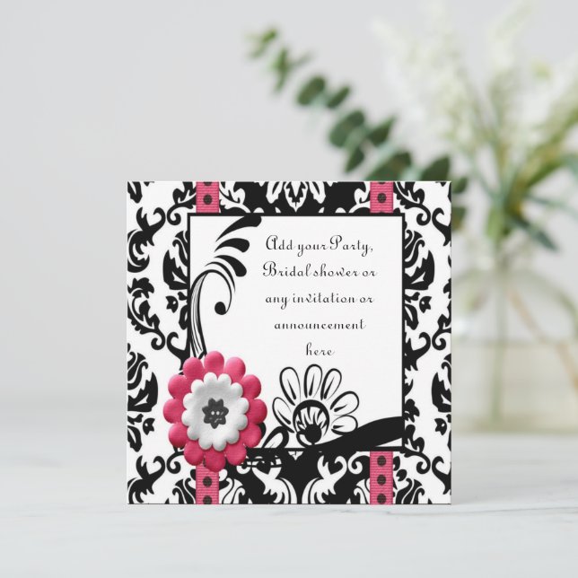 Schwarz-Weiß-Mehrzweckeinladung Einladung (Stehend Vorderseite)