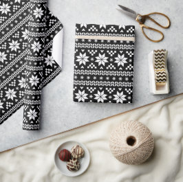 Schwarz-Weiß-Messe Isle Weihnachten Pullover druck Geschenkpapier