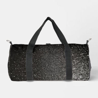 Schwarz-Weiß-Metallischer Glitzer Luxuriöser Glam Duffle Bag