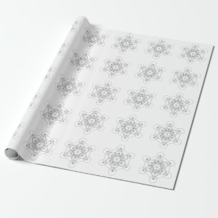 Schwarz-Weiß-Metatron-Würfel Geschenkpapier