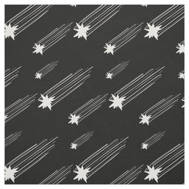 Schwarz-Weiß-Meteor-Dusche - Star-Printwerbung Stoff (Muster)