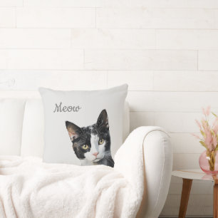 Schwarz Weiß Miezekatze Kissen