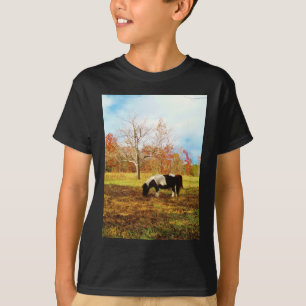 Schwarz-Weiß-Miniaturpony / Pferd T-Shirt