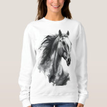 – Schwarz-weiß Minimal Animal Grafik T-Shirt