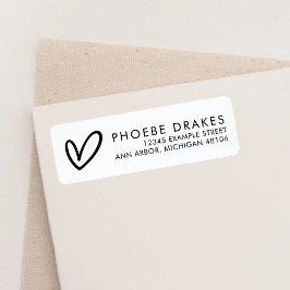 Schwarz-Weiß-Minimal-Brautparty-Rücksendeadresse