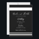 Schwarz-Weiß Minimal Chic Hochzeit Einladung<br><div class="desc">Passen Sie diese elegante Einladung für jede Veranstaltung an.</div>