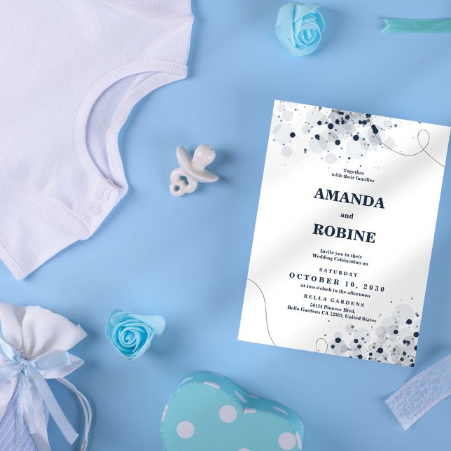 Schwarz-Weiß-Minimal-Einladung zur Hochzeit Einladung (Von Creator hochgeladen)